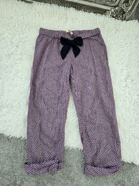 Isabella Sinclair 100% Cotton Purple Polka Dot Lounge Pants. Size Medium.